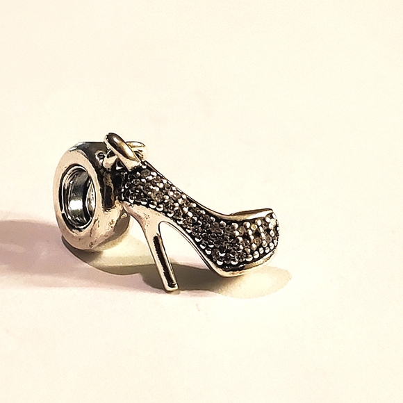 Authentic NEW Pandora Stiletto Shoe Dangle Charm S925ALE Pavé CZ - Picture 7 of 9